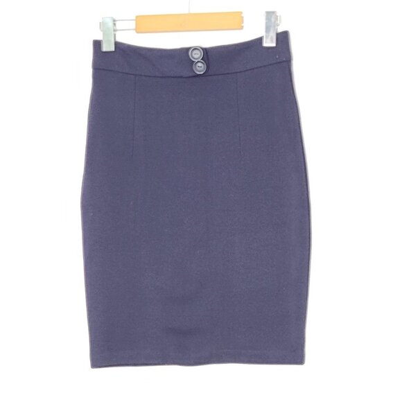 Lady Dutch Navy Blue Stretch Pencil Business Casual Skirt Zippered Small… - Picture 1 of 9